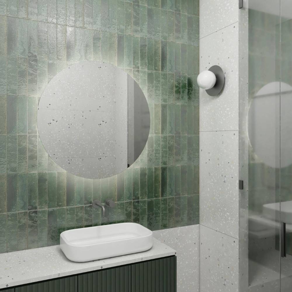 Apvalus LED veidrodis su reguliuojama sviesos spalva – pasirinkite salta, neutralia ar silta sviesa pagal savo poreikius