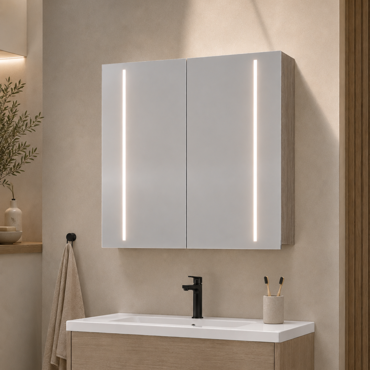 Veidrodinė spintelė 80 cm | Coffee Urban Oak 1818