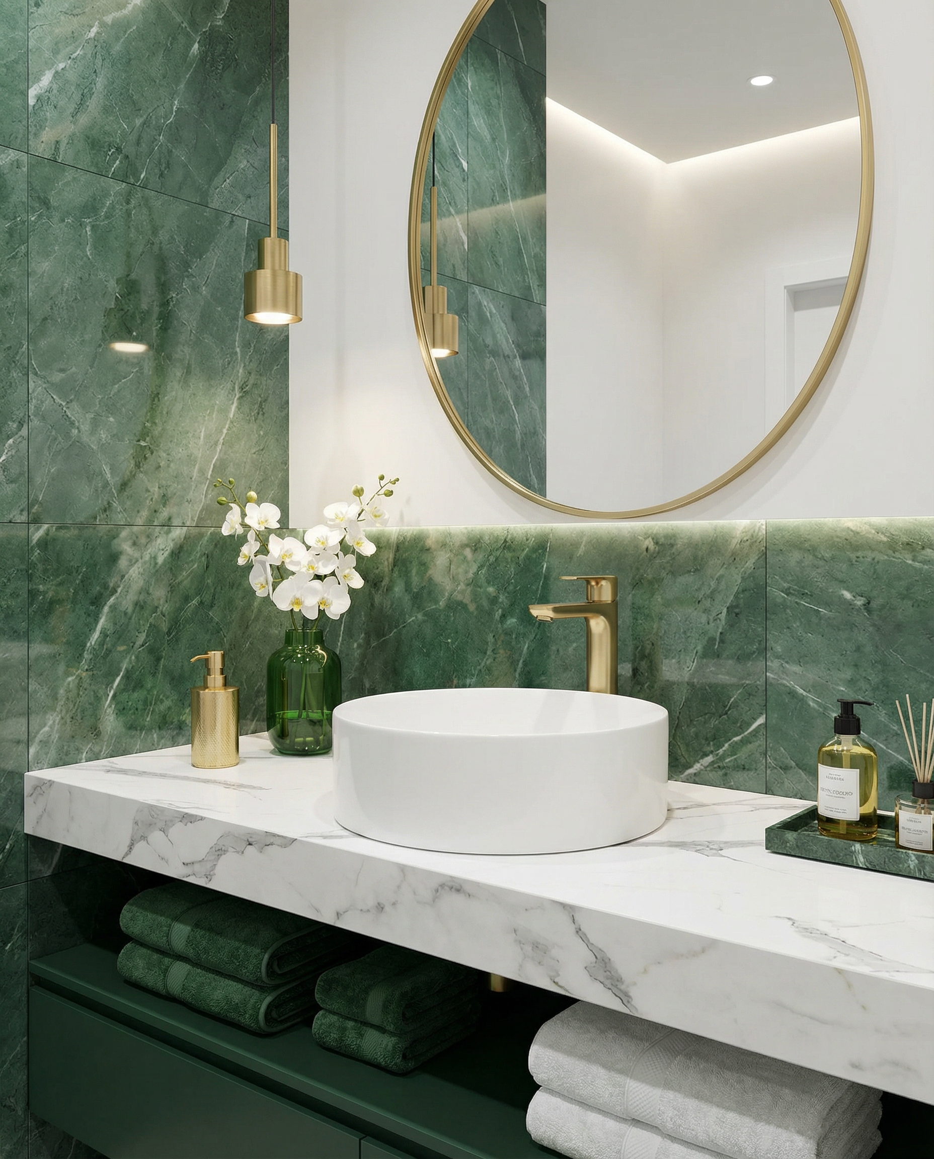 Keraminis apvalus praustuvas Oasis, 35x35x11 cm, matinė balta