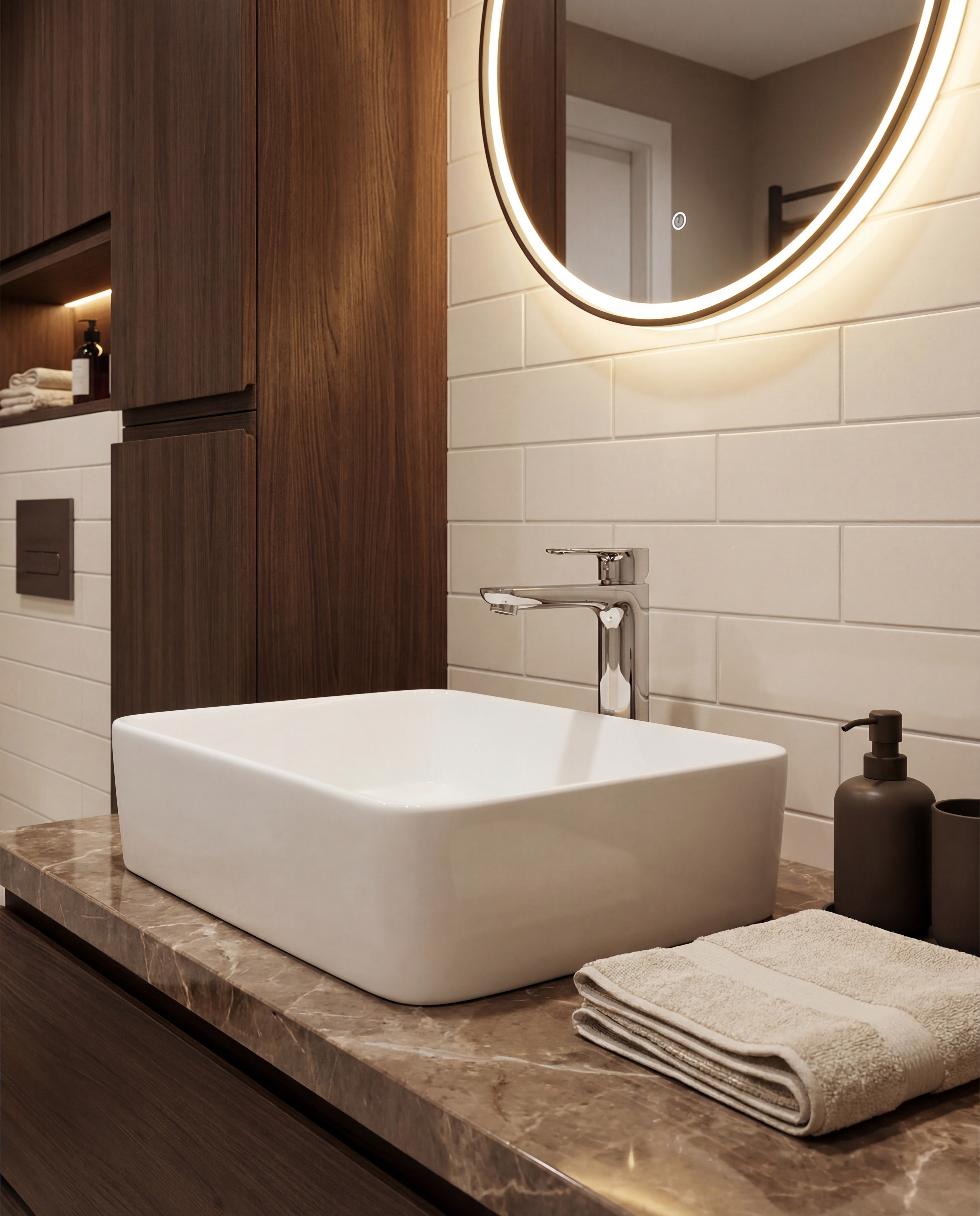 Keraminis praustuvas Contour, 48x37x13 cm, blizgi balta