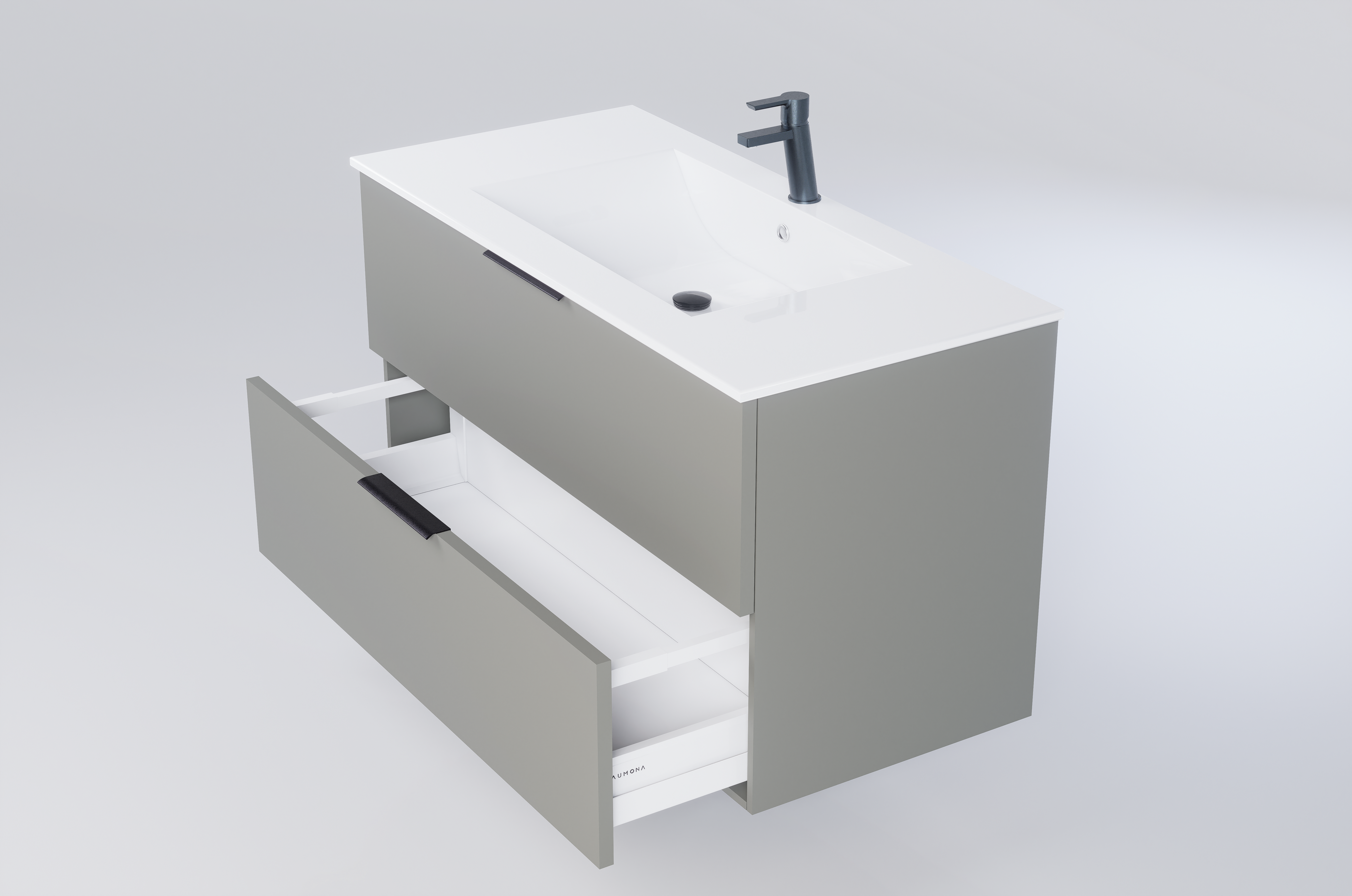 100 spintelė su praustuvu | Chinchilla Grey