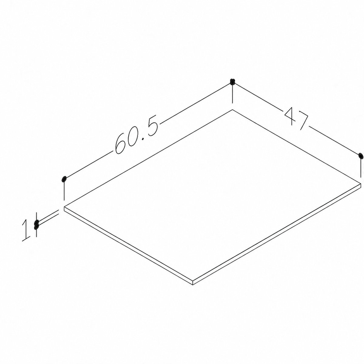 Stalviršis spintelei HPL compact 60 cm |  Iguazu Marble C25