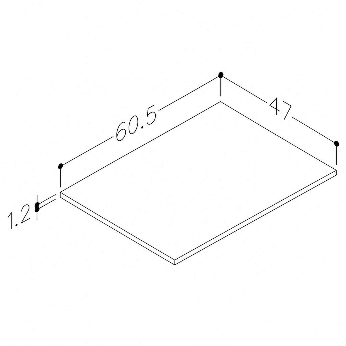 Stalviršis spintelei HPL compact 60 cm |  Pietra Marble C54