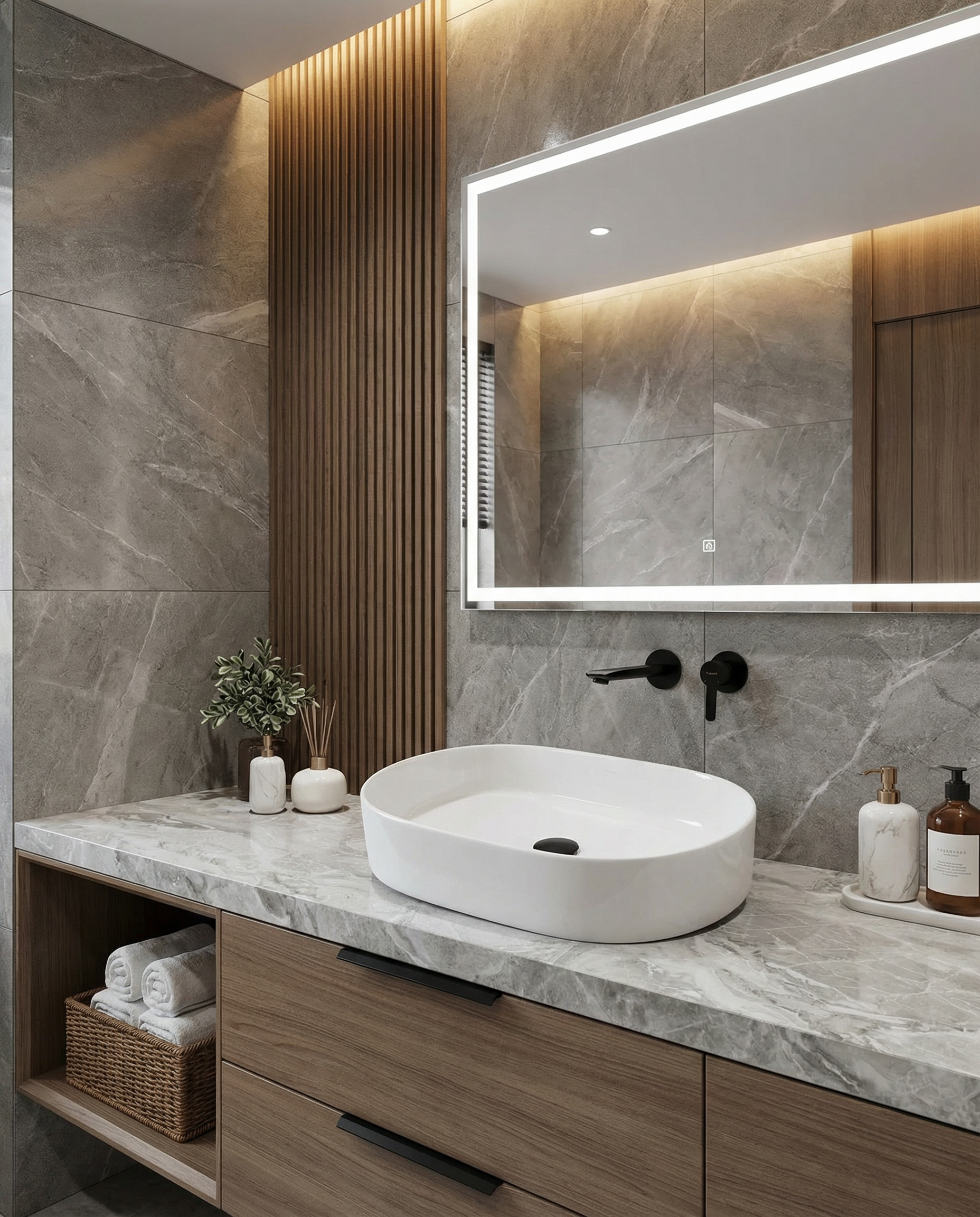 Keraminis ovalus praustuvas Aurora, 60x38x12 cm, blizgi balta