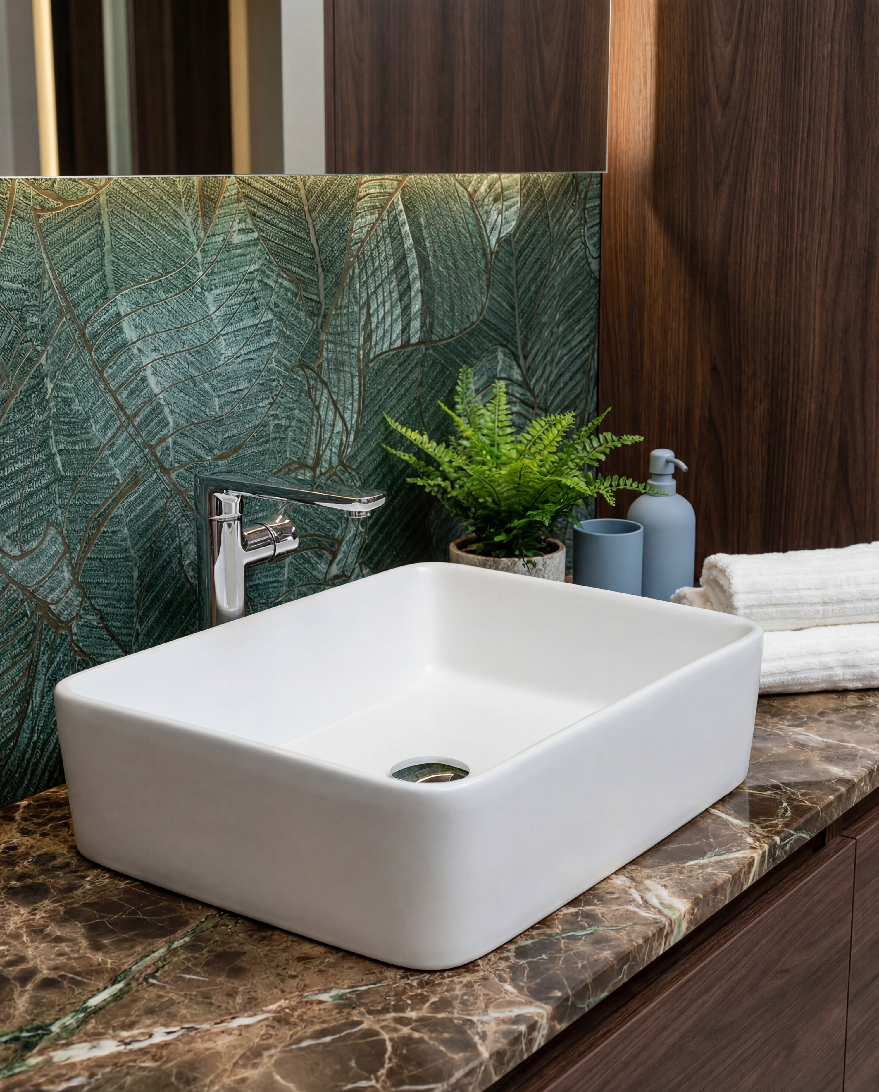 Keraminis praustuvas Contour, 48x37x13 cm, matinė balta