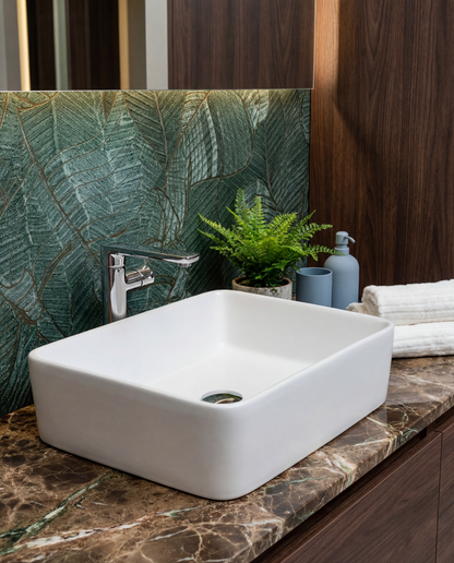 Keraminis praustuvas Contour, 48x37x13 cm, matinė balta