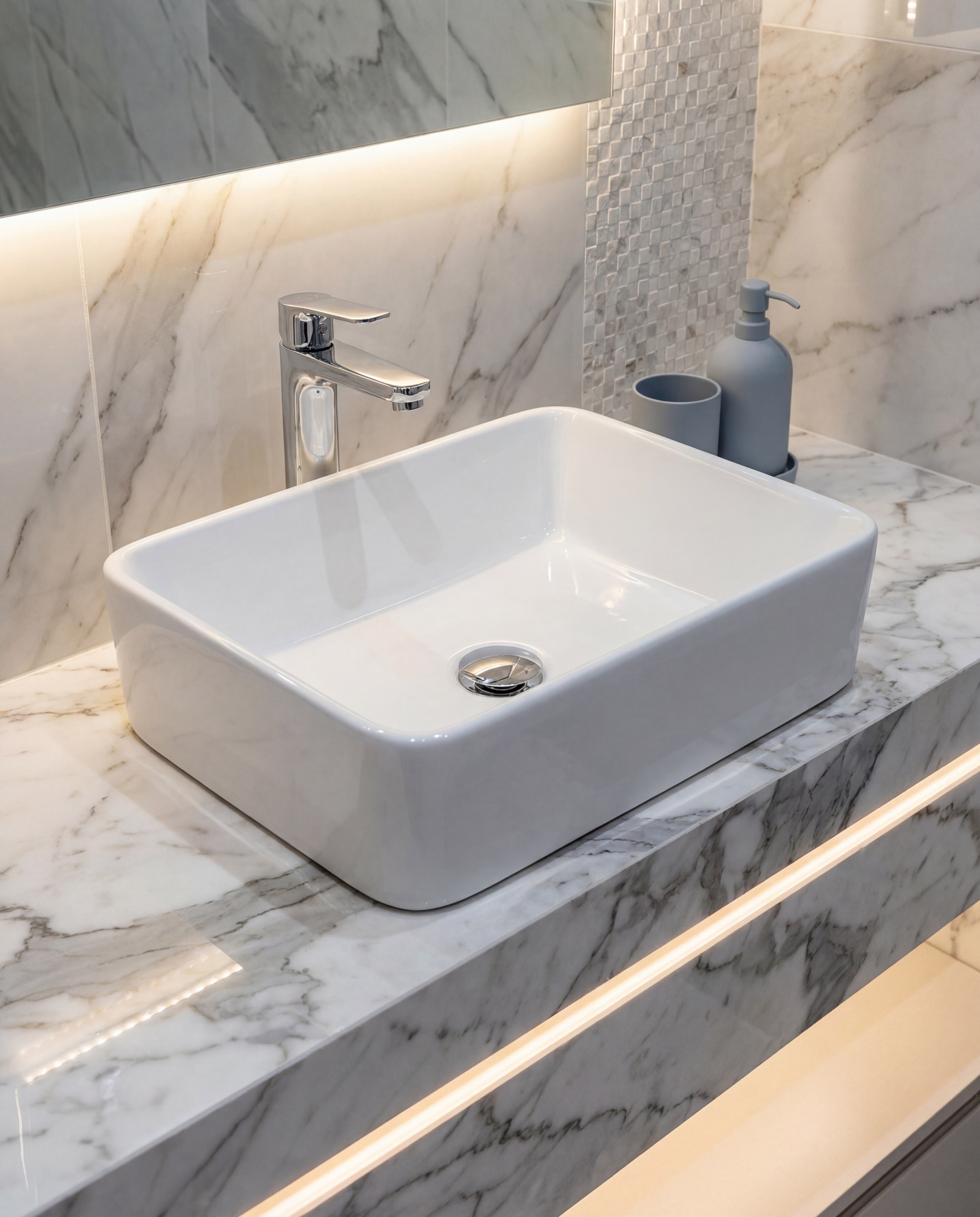 Keraminis praustuvas Contour, 48x37x13 cm, blizgi balta