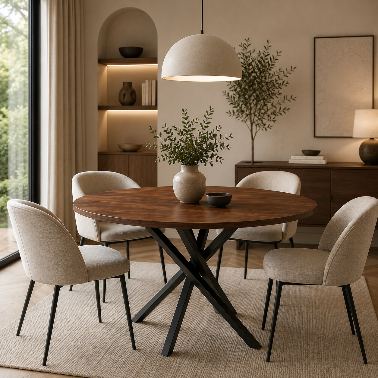 Valgomojo stalas Spider | Lyon Walnut H09